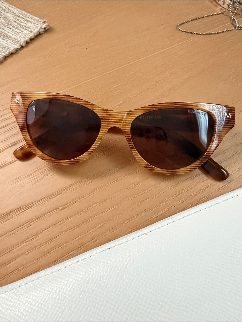 NEW Machete Suzy Sunglasses in Light Tortoise Stripe